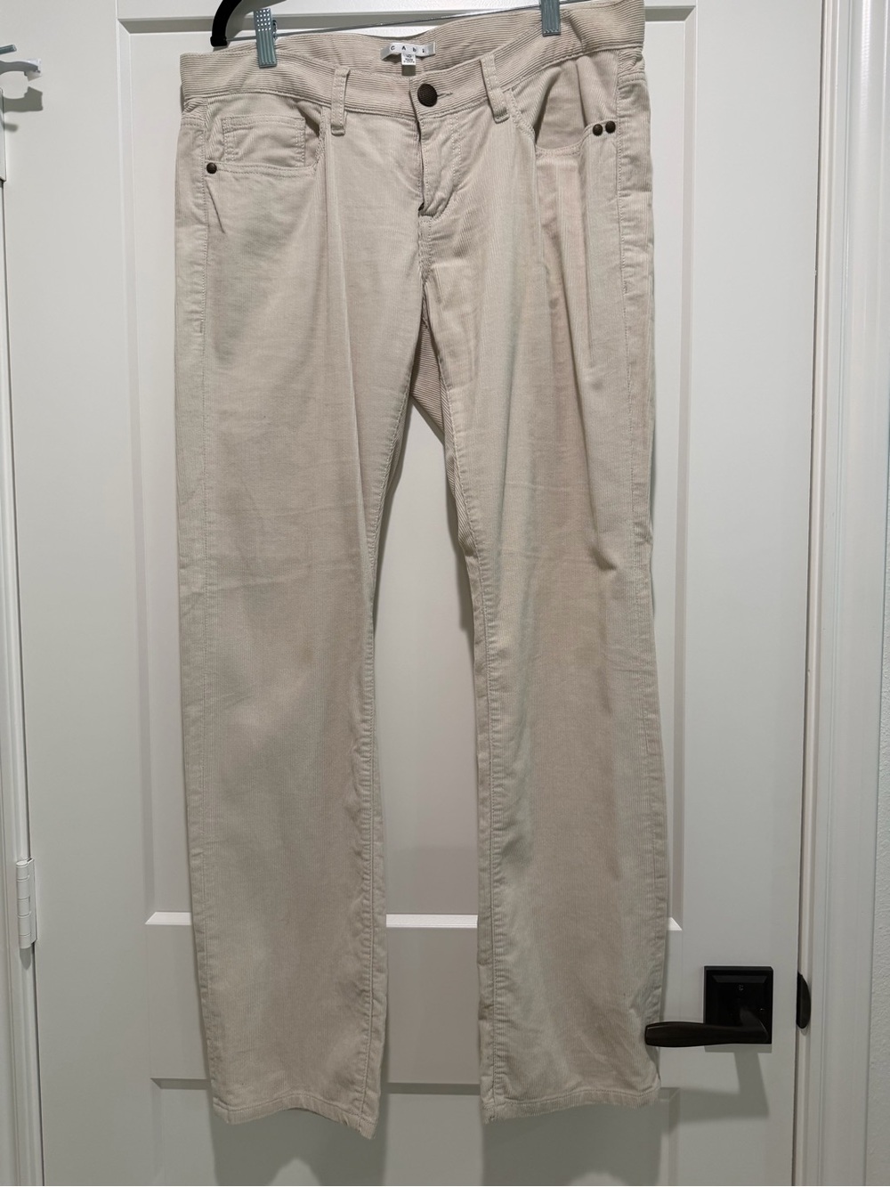 CAbi Women's Corduroy Boot Cut Pants in Light Cream
